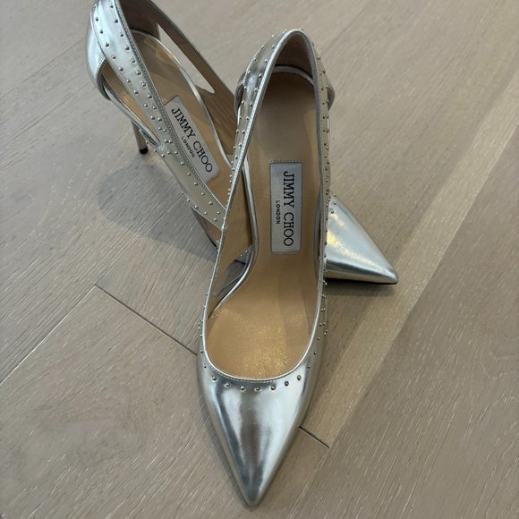 Jimmy Choo Vienna Studded Pumps in Silver size 6/36 - Picture 1 of 9